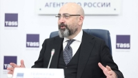 Экс-министр туризма Республики Абхазия Теймураз Хишба выступил на пресс-конференции в ТАСС
